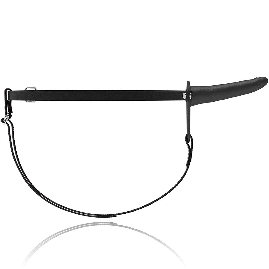 IMBRACATURA CON VIBRATORE NERO FETISH SUBMISSIVE - 15CM