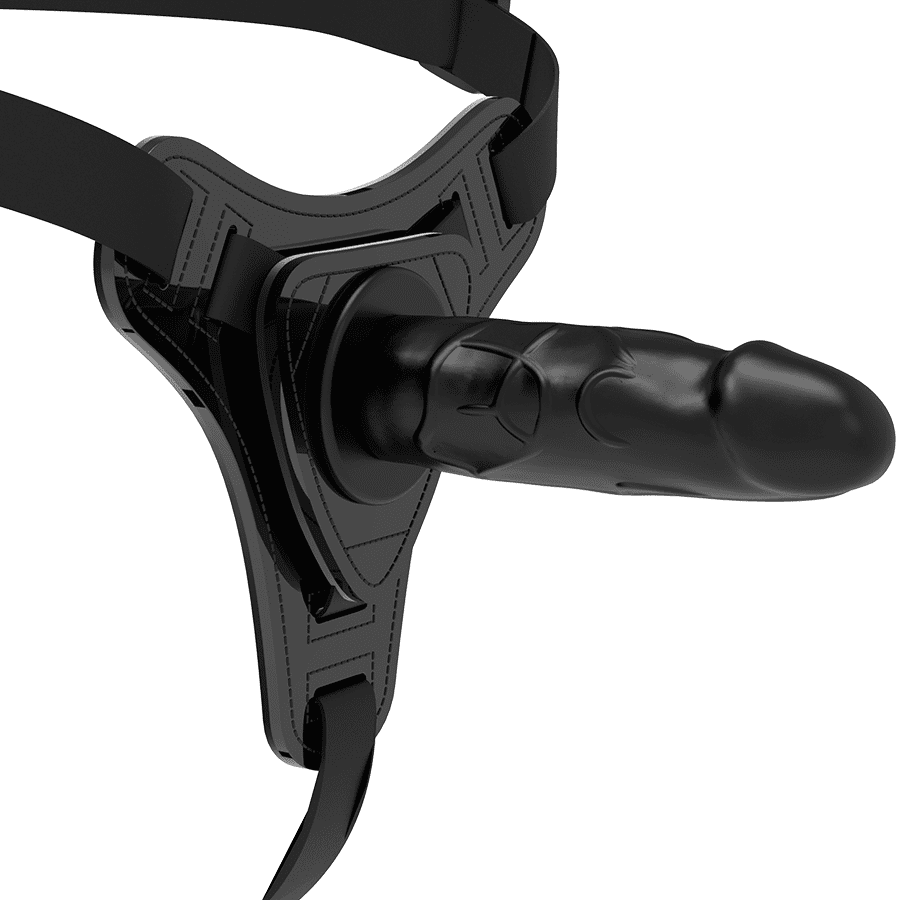 IMBRACATURA CON DILDO IN SILICONE FETISH SUBMISSIVE NERO 15 CM