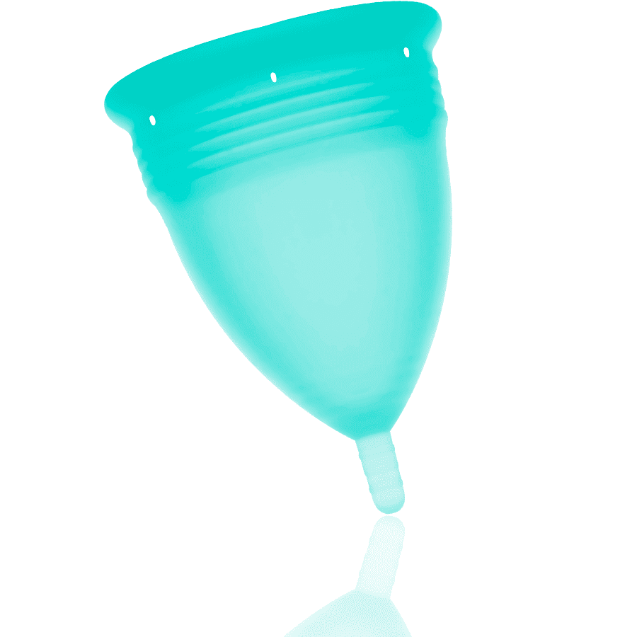 COPPA MENSTRUALE STERCUP TAGLIA L ACQUAMARINA COLORE SILICONE FDA