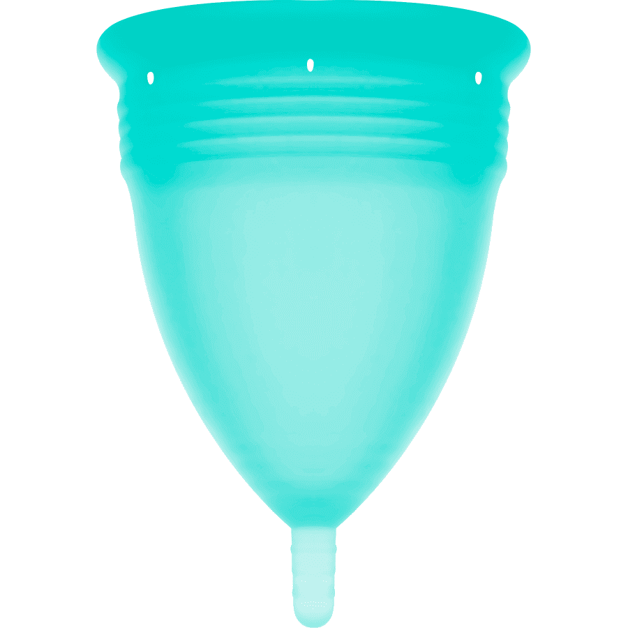 COPPA MENSTRUALE STERCUP TAGLIA L ACQUAMARINA COLORE SILICONE FDA