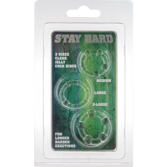 SET 3 ANELLI PENE BASE TESTICOLI SEVENCREATIONS - TRASPARENTI