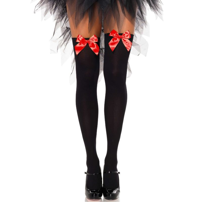 LEG AVENUE CALZE NERE CON TAGLIA ROSSA TAGLIA UNICA