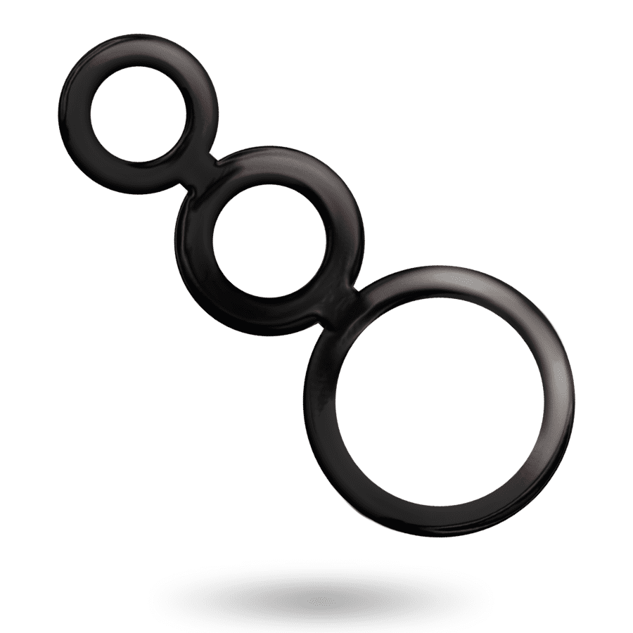SET 3 ANELLI PENE BASE TESTICOLI ADDICTED TOYS - NERO