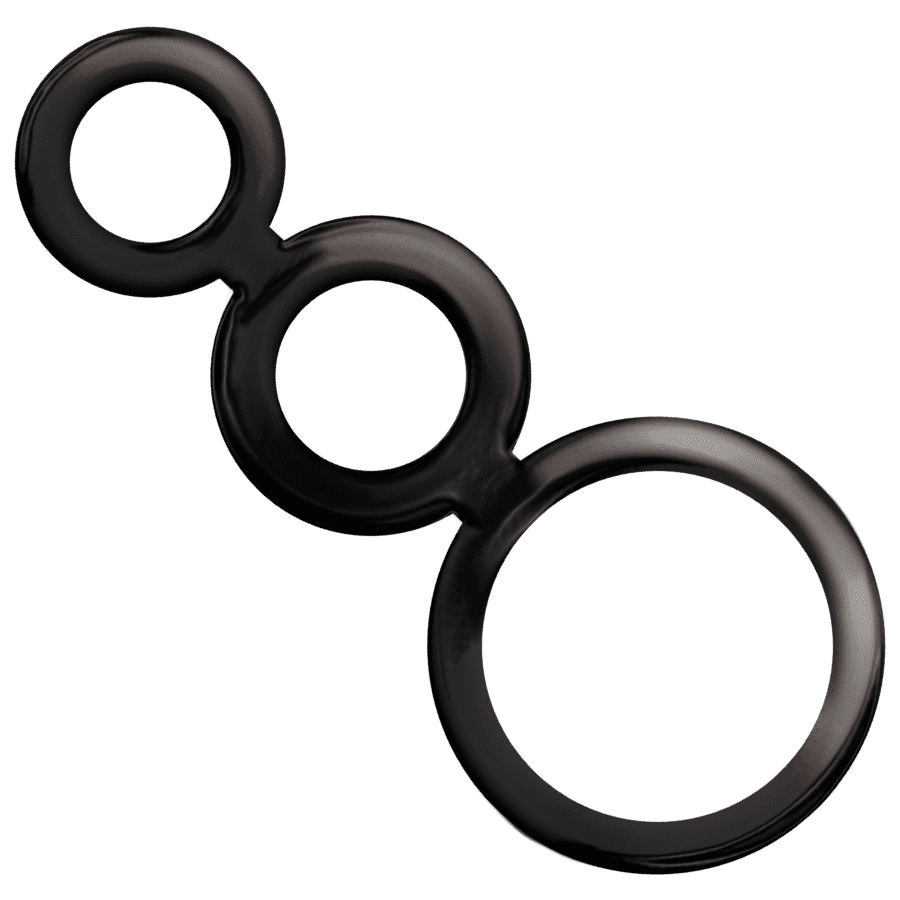 SET 3 ANELLI PENE BASE TESTICOLI ADDICTED TOYS - NERO