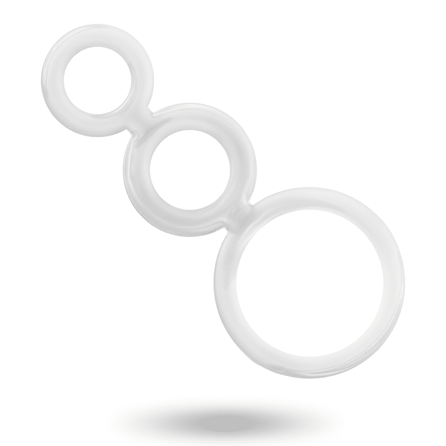 SET 3 ANELLI PENE BASE TESTICOLI ADDICTED TOYS SET - TRASPARENTE