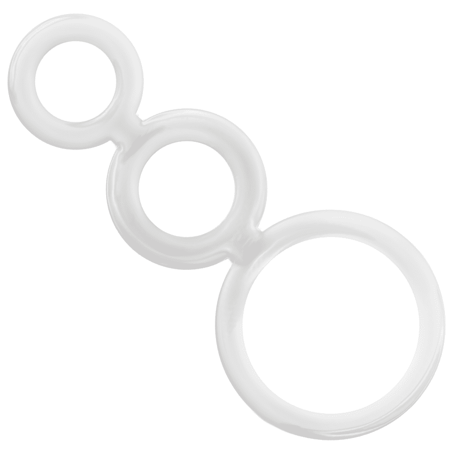 SET 3 ANELLI PENE BASE TESTICOLI ADDICTED TOYS SET - TRASPARENTE