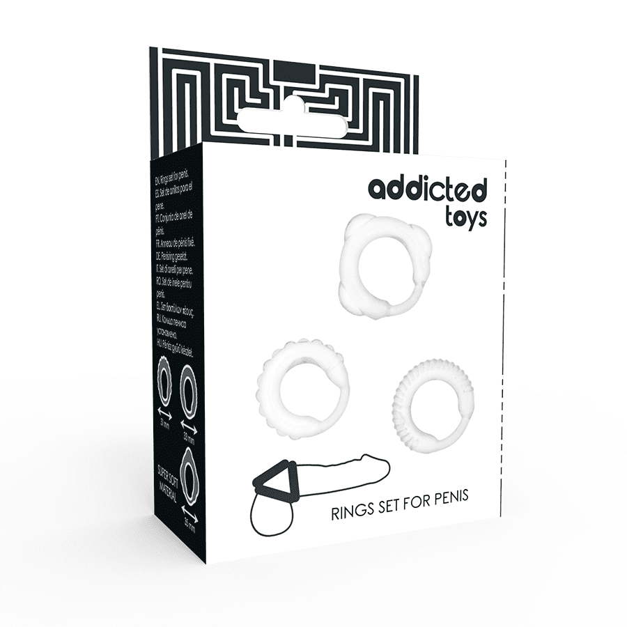 SET 3 ANELLI PENE BASE TESTICOLI ADDICTED TOYS - TRASPARENTE