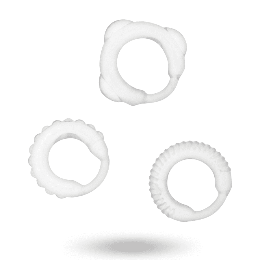 SET 3 ANELLI PENE BASE TESTICOLI ADDICTED TOYS - TRASPARENTE