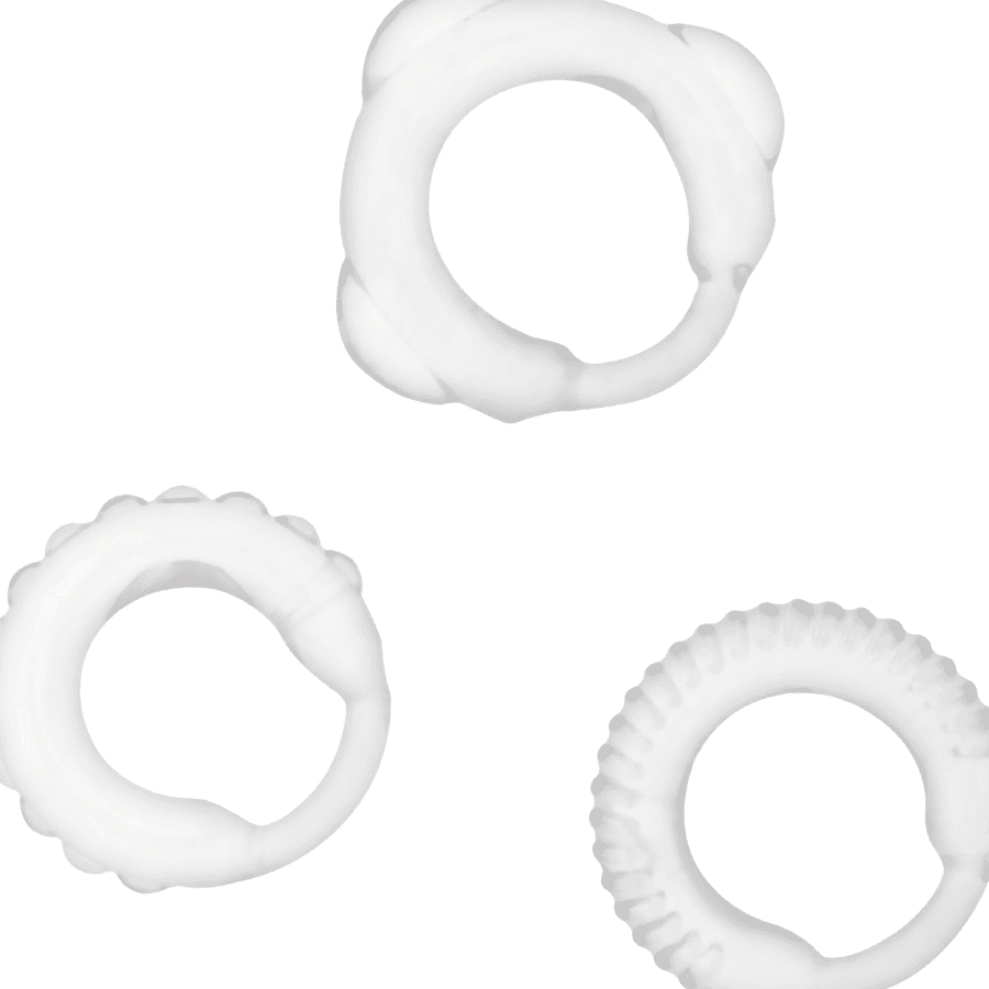 SET 3 ANELLI PENE BASE TESTICOLI ADDICTED TOYS - TRASPARENTE