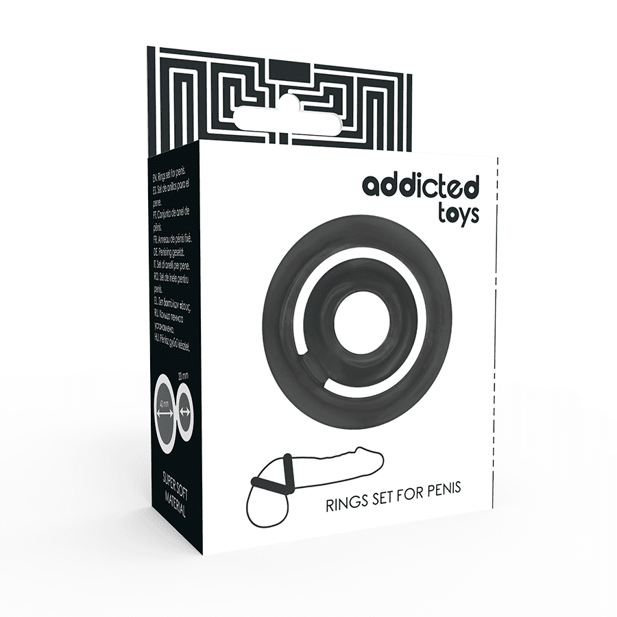 ANELLO PENE E TESTICOLI ADDICTED TOYS - NERO