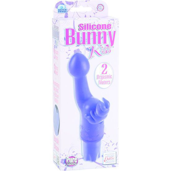 VIBRATORE SILICONE DOPPIO MOTORE KISS BUNNY VIOLA