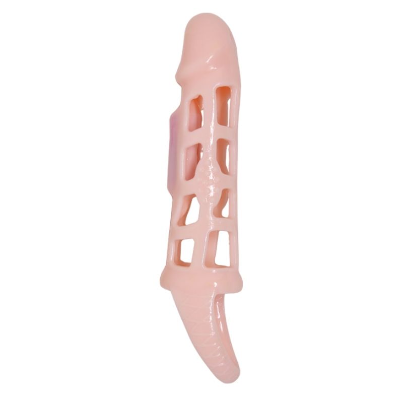 BAILE FUNDA EXTENSORA PENE CON VIBRAZIONE Y STRAP 13.5 CM