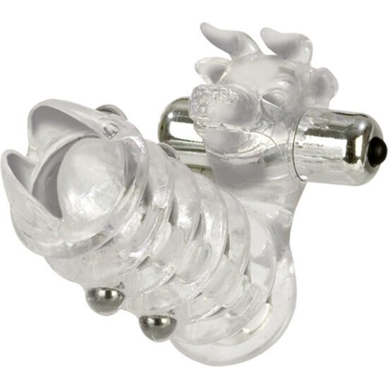 COPERTURA PER IL PENE CON STIMOLATORE PER CLITORIDE CALEX EL TORO ENHANCER CON PERLINE