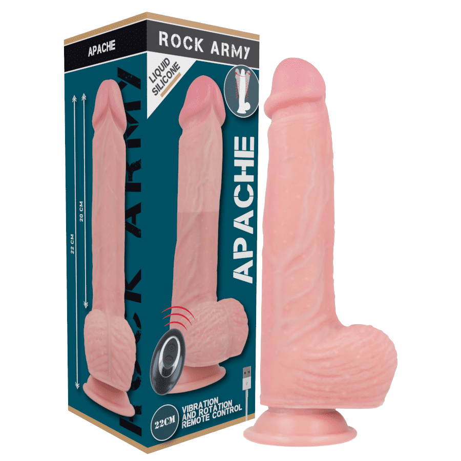 ROCKARMY LIQUID SILICONE VIBRATORE CONTROL REMOTO PREMIUM APACHE 20.5 CM