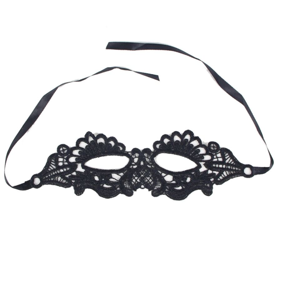 QUEEN LINGERIE INCANTEVOLE MASCHERA PER OCCHI IN PIZZO NERO TAGLIA UNICA