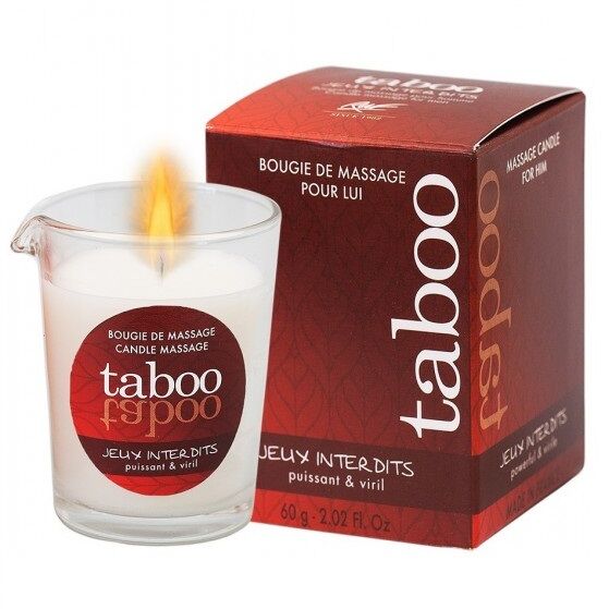 TABOO CANDELA DA MASSAGGIO UOMO JEUX INTERDITI PROFUMO LICHENE
