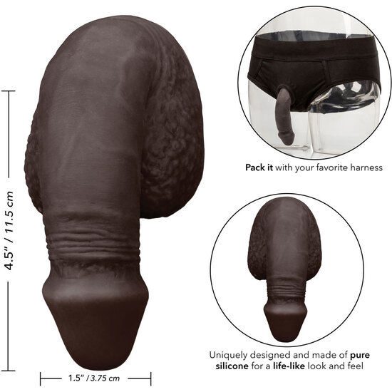 DILDO IN SILICONE PER STRAP-ON 12,75 CM COLOR MARRONE SCURO - CALEX
