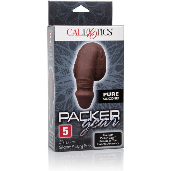 DILDO IN SILICONE PER STRAP-ON 12,75 CM COLOR MARRONE SCURO - CALEX