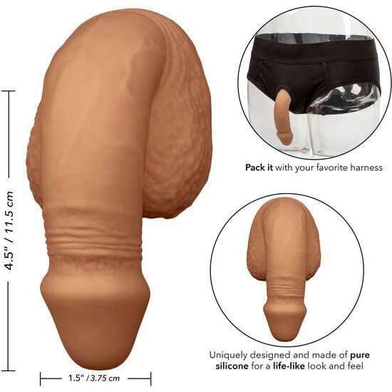 DILDO IN SILICONE PER STRAP-ON 12,75 CM COLOR CARAMELLO - CALEX