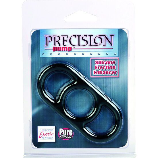 ANELLO FALLICO PENE BASE E TESTICOLI CALEX PRECISION - COLORE NERO