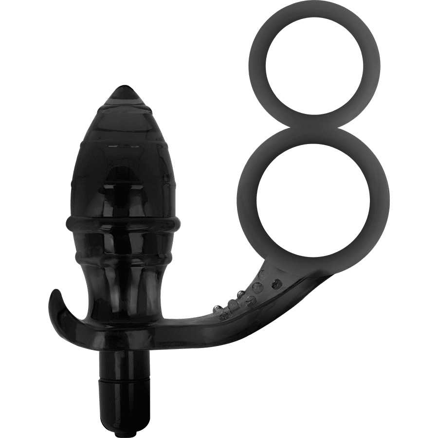 PLUG ANALE CON DOPPIO ANELLO NERO