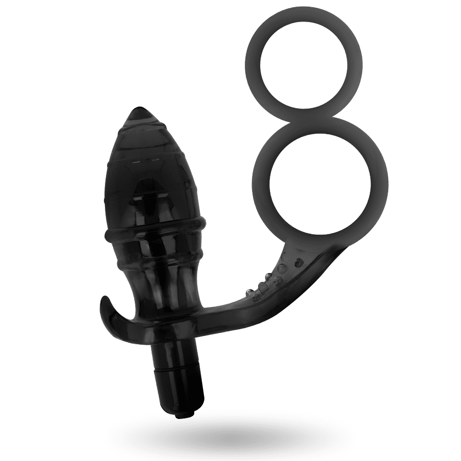 PLUG ANALE CON DOPPIO ANELLO NERO