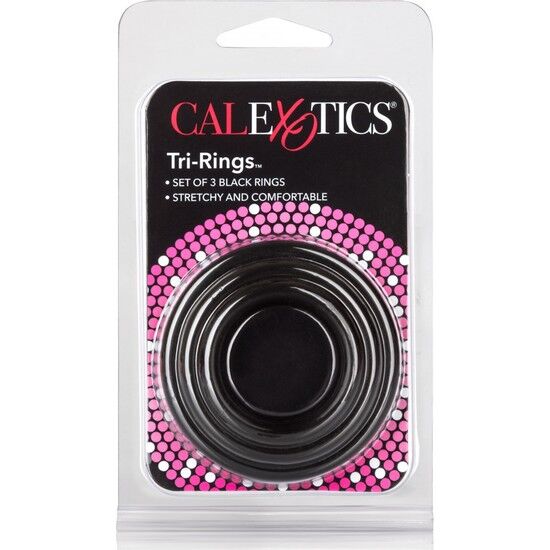 SET 3 ANELLI FALLICI CALEX - COLORE NERO