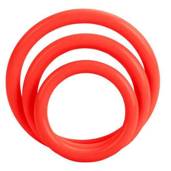 SET 3 ANELLI FALLICI CALEX - COLORE ROSSO