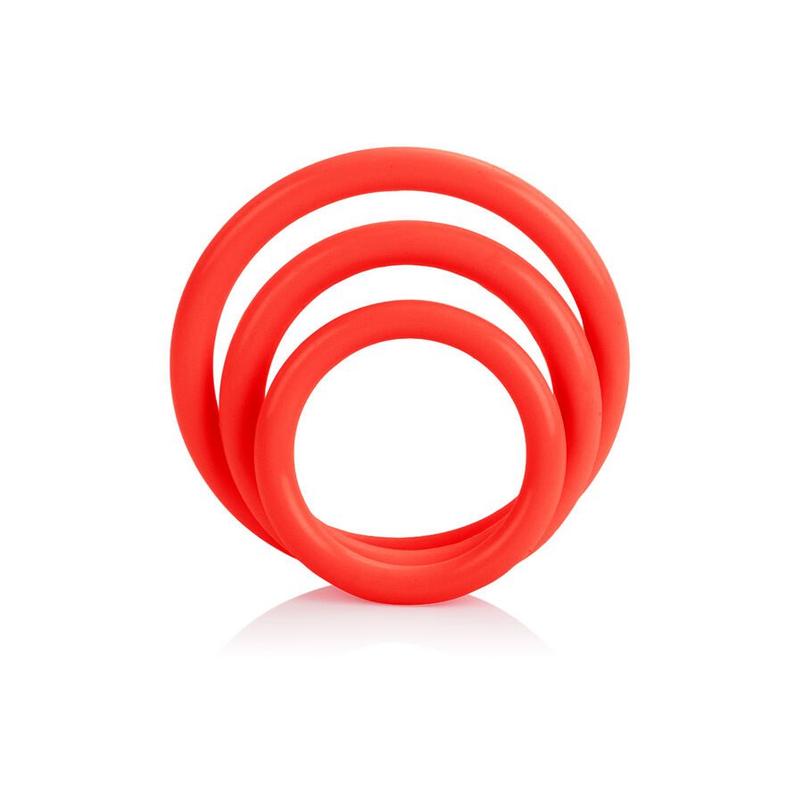 SET 3 ANELLI FALLICI CALEX - COLORE ROSSO