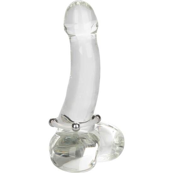 ANELLO FALLICO IN SILICONE CON PERLINE IN ACCIAIO CALEX TAGLIA L
