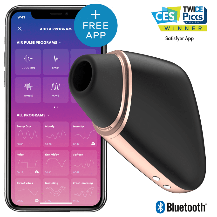 STIMOLATORE CLITORIDEO SATISFYER CONNECT TRIANGOLO DELL'AMORE - NERO