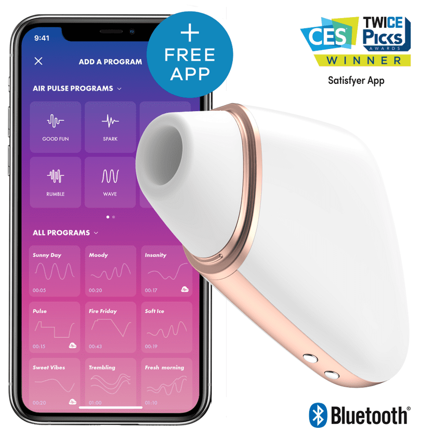 STIMOLATORE CLITORIDEO SATISFYER CONNECT TRIANGOLO LOVE - BIANCO