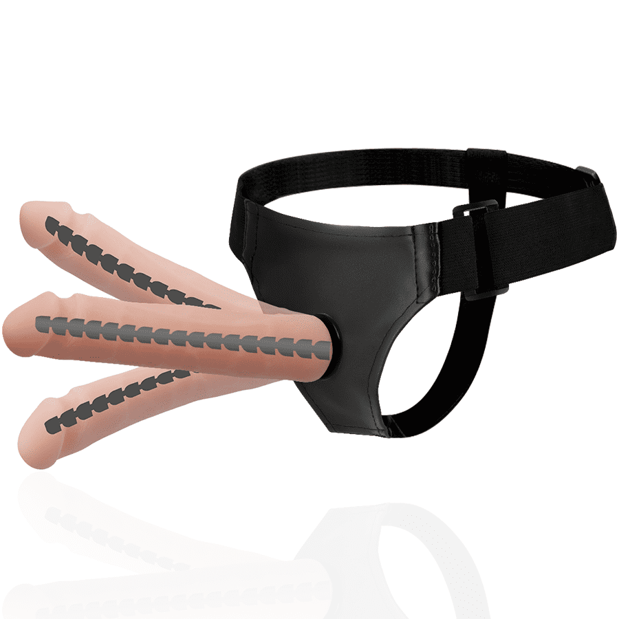 IMBRACATURA CON DILDO CAVO HARNESS ATTRACTION ARTICULABLE  22.5 X 4.5CM