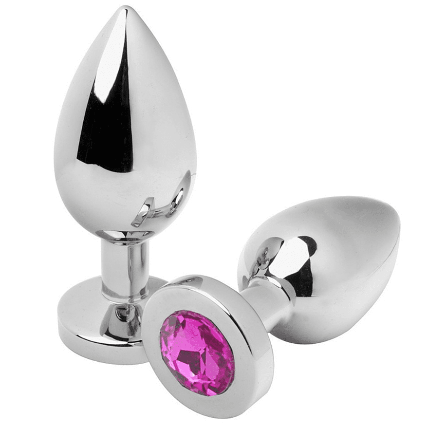 PLUG ANALE METALLICO CON DIAMANTE ROSA PICCOLO 5.71CM