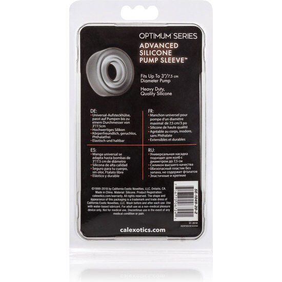 MANICOTTO ACCESSORIO PER POMPA DI EREZIONE IN SILICONE CALEX ADV - NERO