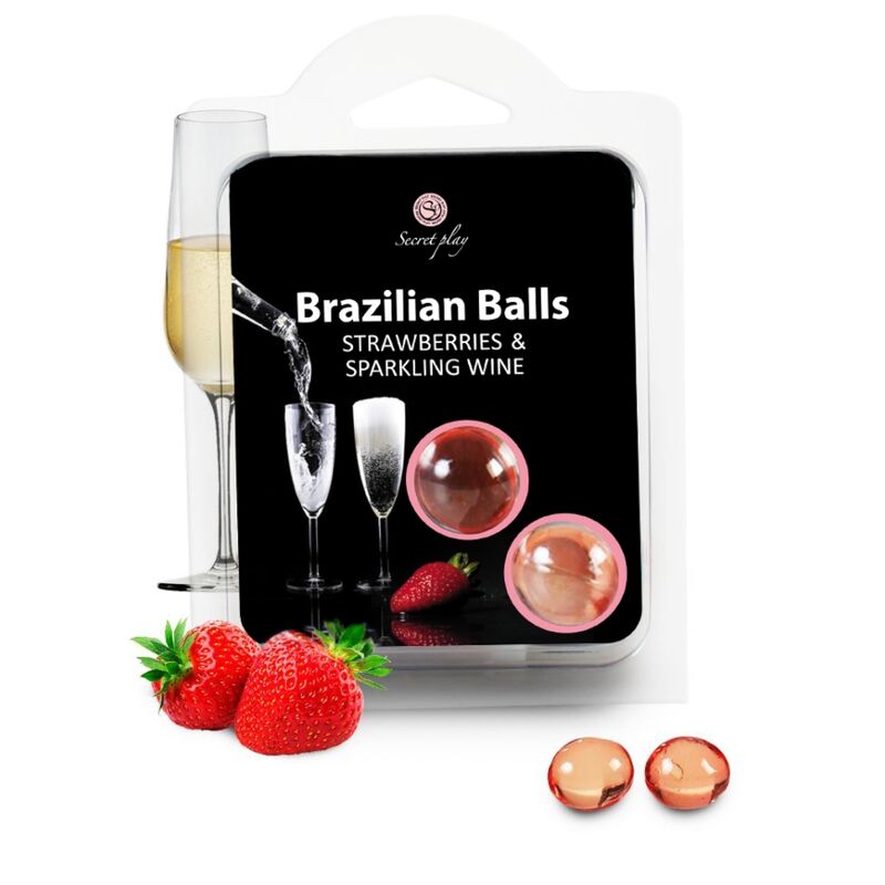 SET 2 PALLINE BRASILIANE FRAGOLE CON CAVA