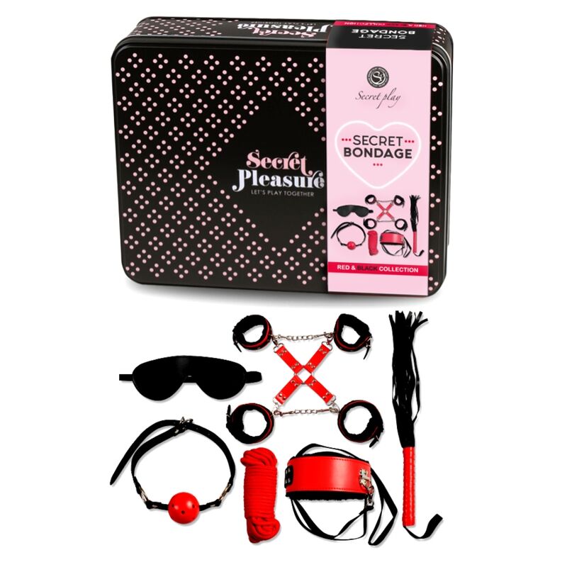SET BONDAGE 6 PEZZI SECRETPLAY BDSM RED COLLECTION
