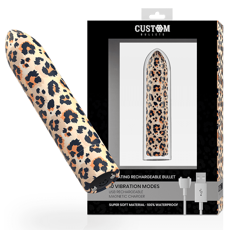 VIBRATORE RICARICABILE 10 LIVELLI DISEGNO LEOPARDO