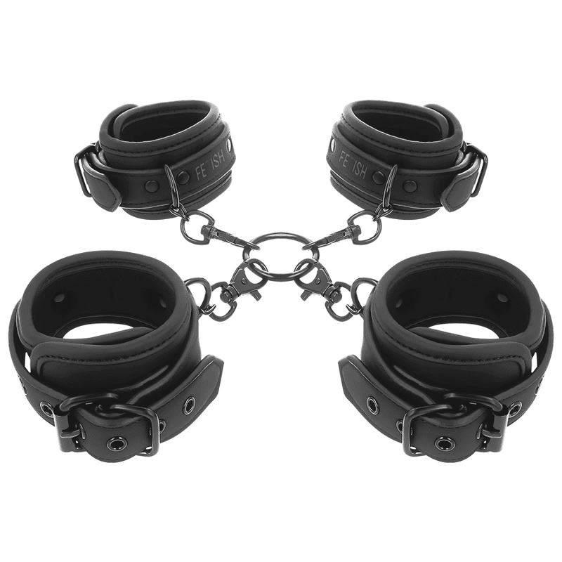 FETISH SUBMISSIVE SET ESPOSAS MANOS Y TOBILLOS CON FORRO DE NOPRENO