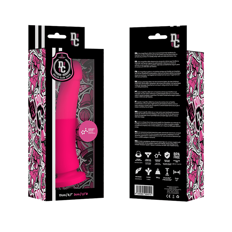DELTA CLUB TOYS DILDO ROSA IN SILICONE MEDICO 17 X 3 CM