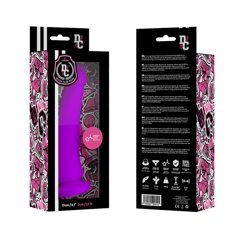 DELTA CLUB TOYS DILDO LILLA IN SILICONE MEDICO 17 X 3 CM