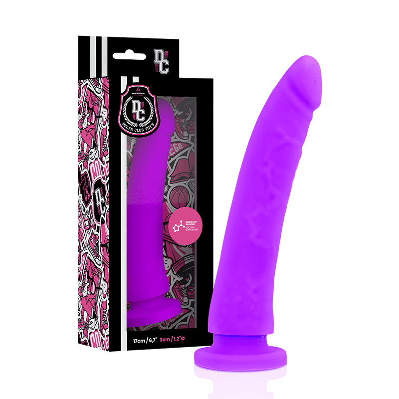 IMBRACATURA + DONG SILICONE VIOLA 17 X 3 CM - DELTA CLUB TOYS