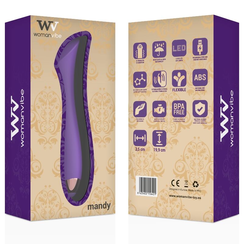 VIBRATORE RICARICABILE IN SILICONE PUNTO "K" WOMANVIBE MANDY