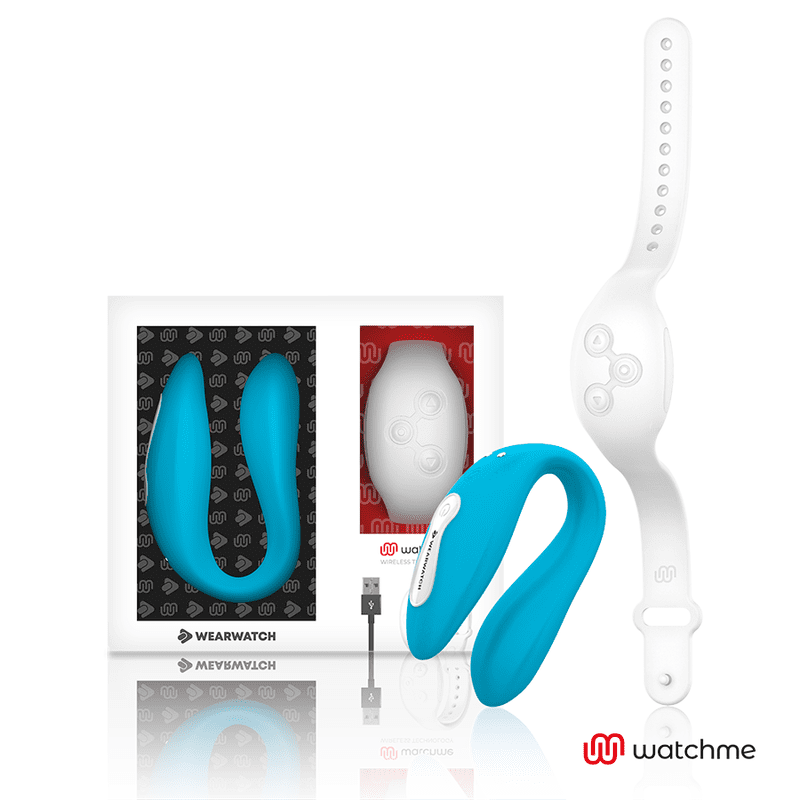 VIBRATORE DUAL TECHNOLOGY CON OROLOGIO WATCHME BLU / BIANCO