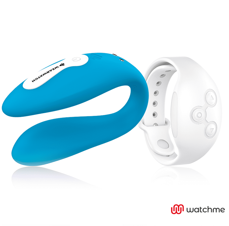 VIBRATORE DUAL TECHNOLOGY CON OROLOGIO WATCHME BLU / BIANCO