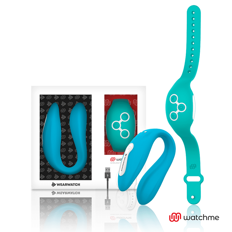 VIBRATORE DUAL TECHNOLOGY CON OROLOGIO WATCHME BLU / ACQUAMARINA