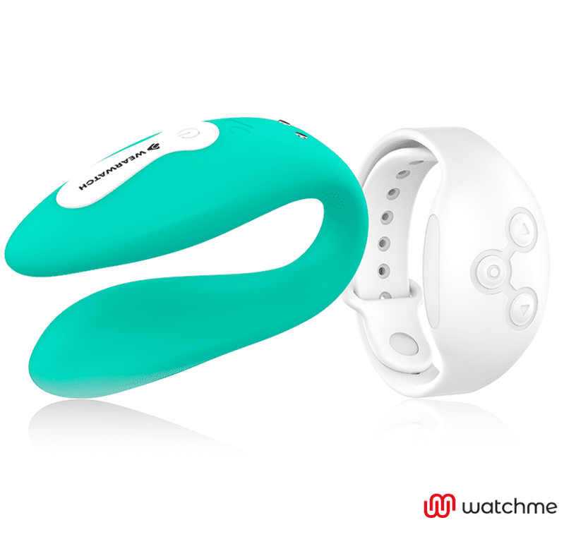 VIBRATORE SOFT WEARWATCH DUAL PLEASURE WIRELESS TECHNOLOGY WATCHME AQUAMARINE / SNOWY