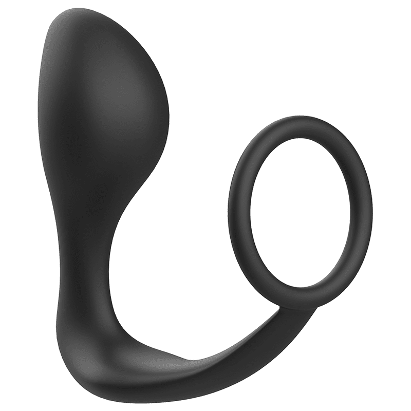 PLUG ANALE DI CON ANELLO IN SILICONE NERO