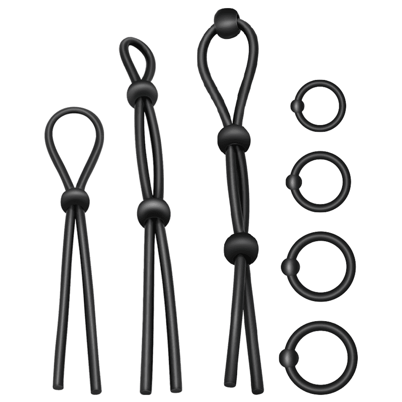 ADDICTED TOYS SET DI ANELLI PER PENE IN SILICONE FLESSIBILE 7 PEZZI
